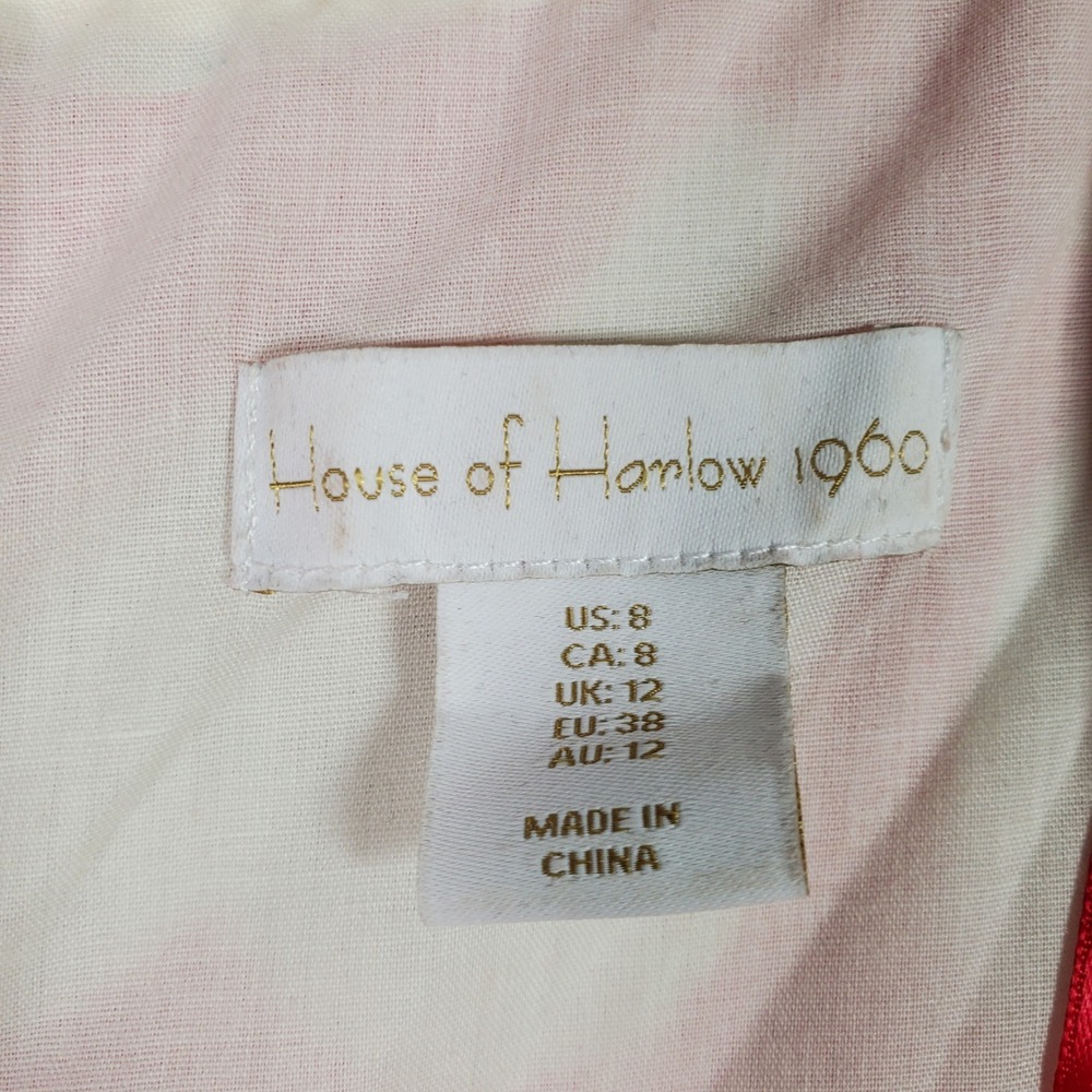 House of Harlow 1960 Babydoll Dress Womens 8 Pink Puff Sleeve Linen Boho Cottage - Picture 8 of 11